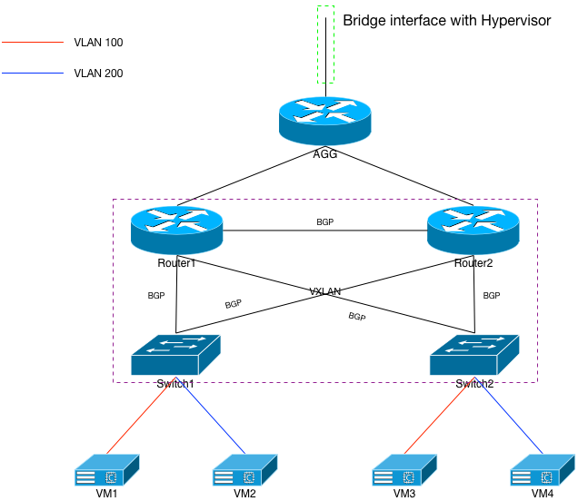 Fig 5: VXLAN to the Routers